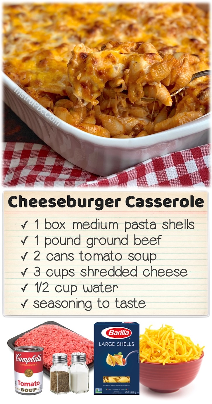 Cheeseburger Pasta Casserole | This popular dinner recipe is not only quick and easy to make with just a few ingredients, it's the best weeknight meal for kids. It's just as good leftover and freezable, so we usually get several meals out of it. Add it to your weekly dinner rotation!