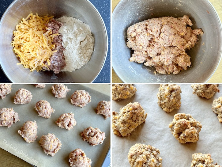 Combine, stir, scoop, and bake. That's all you need to do for this easy to make breakfast idea. Sausage pancake bites are crispy on the outside and delicious on the inside, making these the perfect breakfast. 
