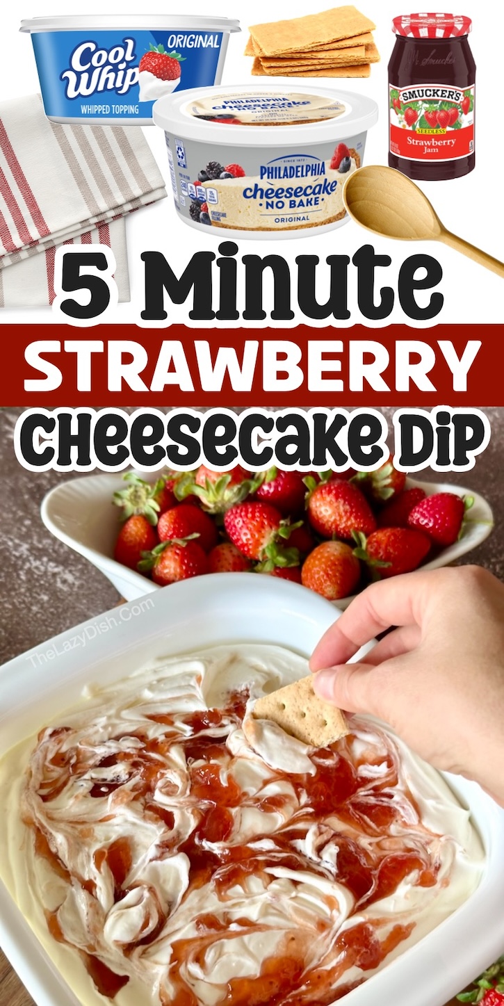 This quick and easy sweet party dip is a crowd pleaser, quick to make with no baking required for last minute parties, and simple to whip together with just 3 ingredients!
