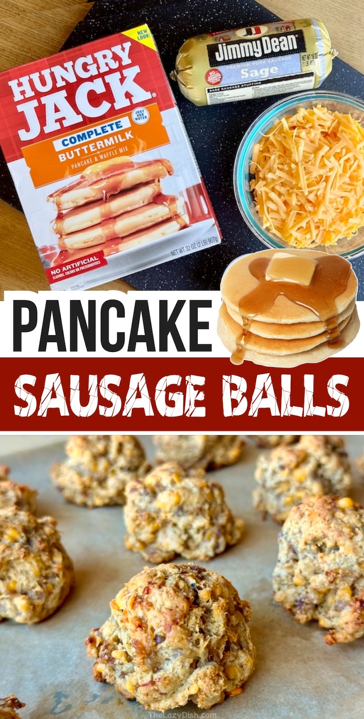 Your family is going to love these Pancake Sausage Bites! Simply mix together pancake mix, sausage, cheddar cheese and milk, form balls, and bake on a baking sheet until hot and golden brown. These are so yummy dipped in syrup!