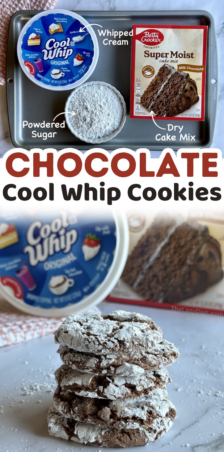 Not only are these homemade chocolate cool whip cookies super quick and easy to make, they are so soft and delicious thanks to a simple box of Betty Crocker chocolate cake mix. I thought I’d go ahead and share the secret to making the softest chocolate cookies, ever. You only need 3 ingredients to make these yummy cookies! My family loves this recipe, especially the kids. They are great for lazy days at home when you want something sweet to eat.