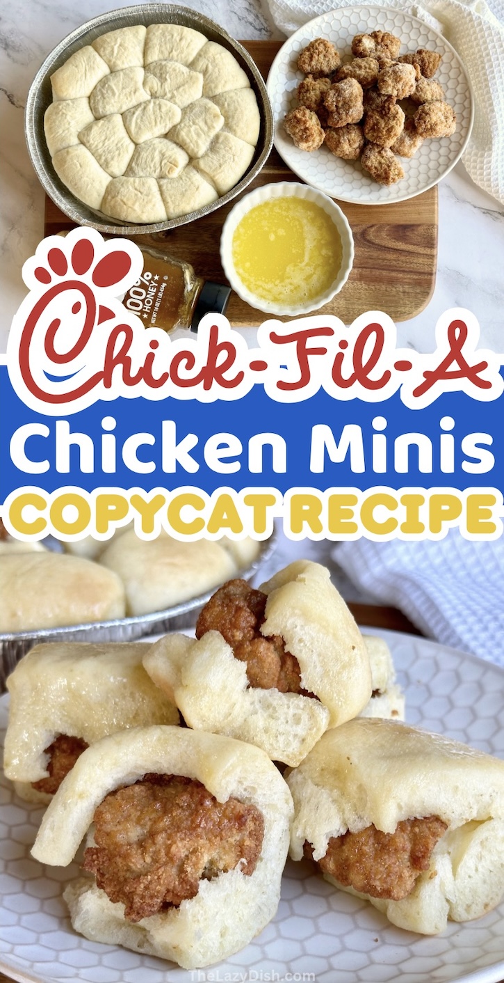 Check out this fun recipe to make copycat chicken minis at home! This chick-fil-a breakfast item is a favorite at my house and now we can make them whenever we want using 4 simple ingredients from the grocery store. Plus this budget friendly copycat recipe will save you a ton on your monthly fast food budget. 