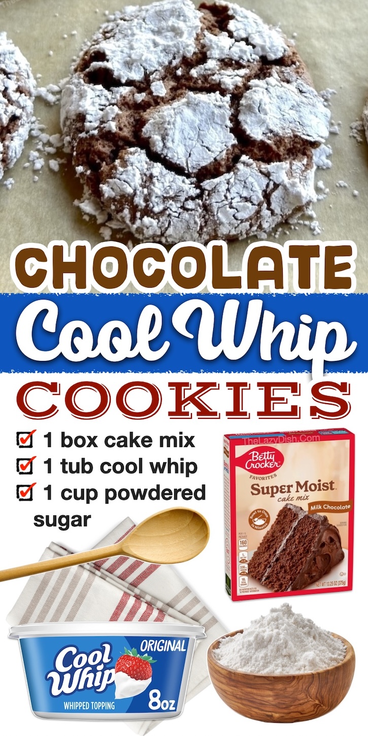 How to make the best chocolate crinkle cookies with boxed cake mix and cool whip! This 3 ingredients dessert is fun to make with the kids, and taste like something you'd get at a fancy bakery.