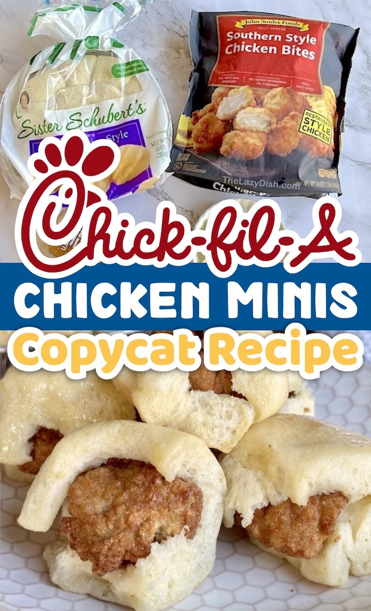 If you're looking for fun breakfast ideas to make, these homemade chicken minis are a huge hit with my picky kids! This copycat Chickfila recipe is super easy to make thanks to just a few frozen products. No reason to drive to pick up fast food when you can make it at home for cheaper.