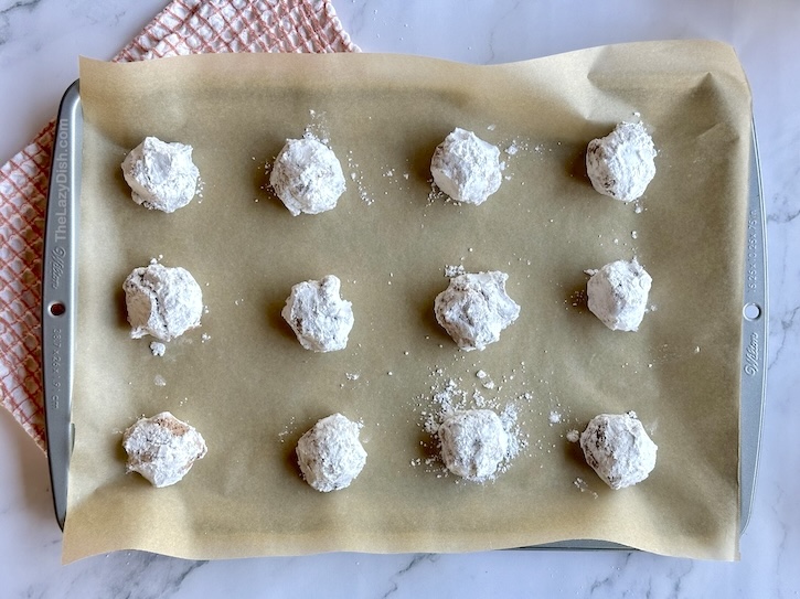 Chocolate Cool Whip Cookies on a baking sheet before baking. 