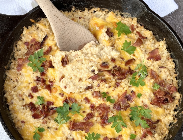 This may be my favorite casserole recipe ever. It's creamy and cheesy and secretly full of vegetables. Use canned chicken to make this recipe super easy and quick to make. 