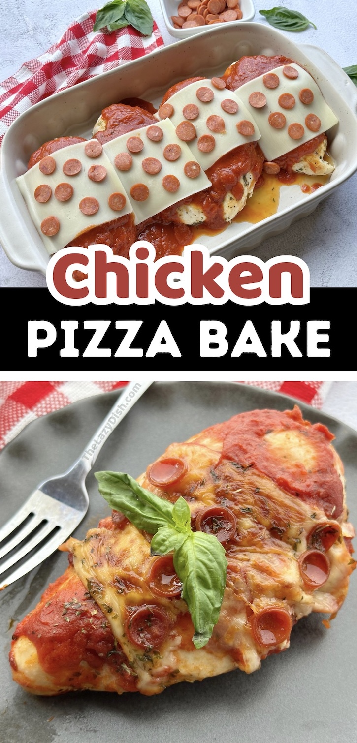 Check out this easy to make family dinner recipe made with just a few budget friendly ingredients. All you need is chicken, pizza sauce, cheese, pepperonis and spices. A family dinner recipe made in 30 minutes. 