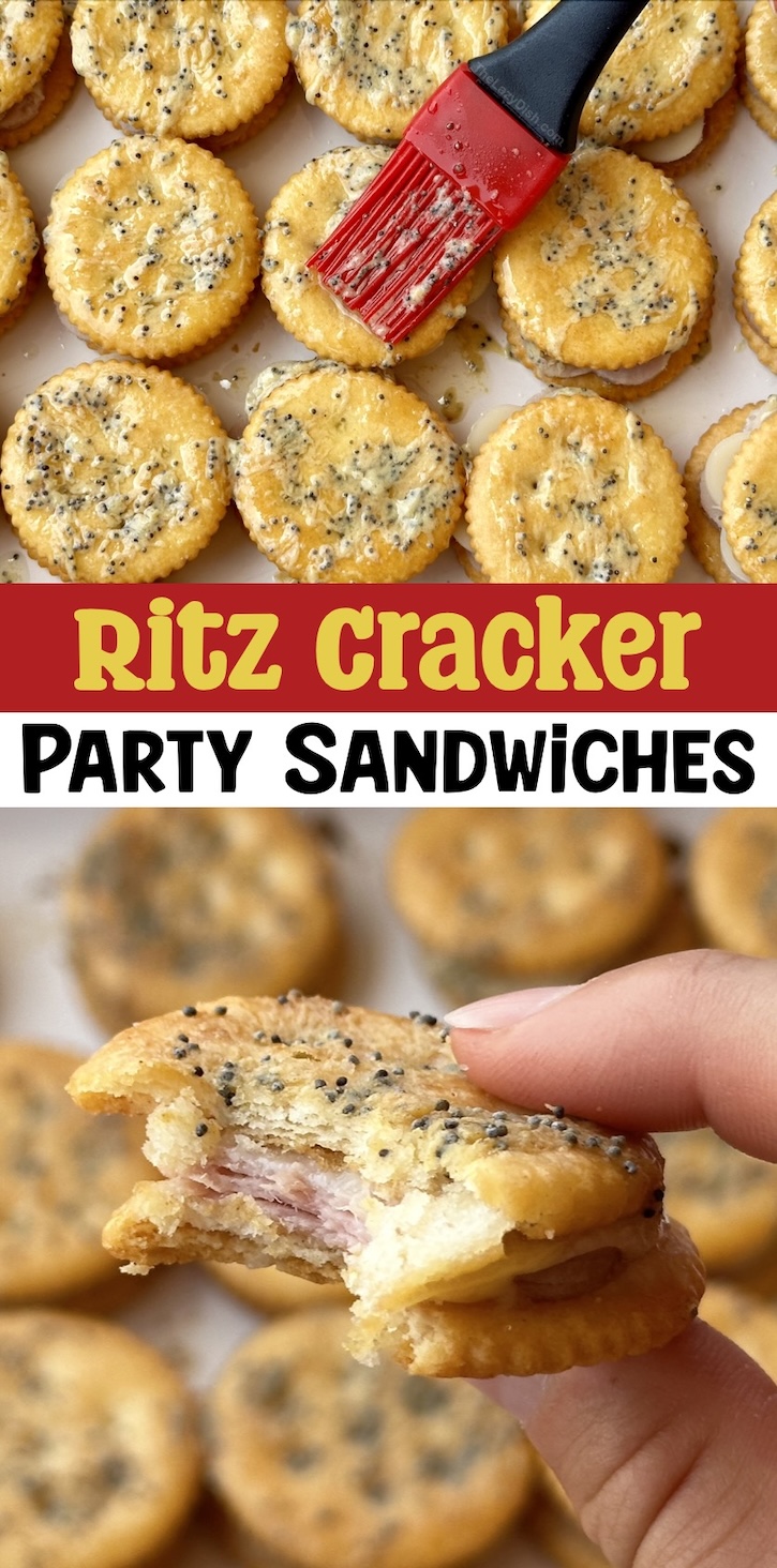 Have you heard of Ritz cracker party sandwiches? These delicious little snacks are the perfect appetizer for your next party or event. With buttery crackers on the outside and savory ham and cheese on the inside, it's no wonder this recipe is so popular! It's easy to make, perfect for feeding a crowd, and everyone always asks me for the recipe. 