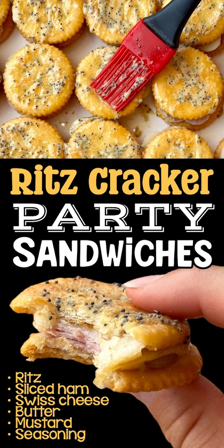 These Ritz Cracker Party Sandwiches will soon be your go-to appetizer for parties! Not only are they totally addicting, this delicious finger food is easy to make with just a few basic ingredients. Load them up with butter and bake for a salty, savory, and crunchy snack!