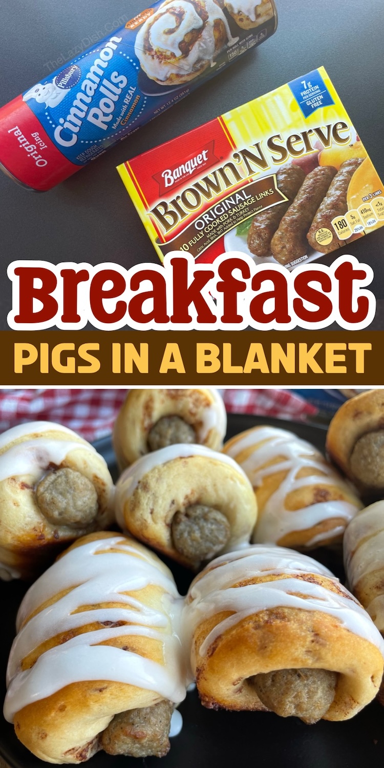 If you're looking for fun and easy breakfast recipes to make, try these cinnamon roll pigs in a blanket! Just 2 ingredients and 5 minutes to prepare. The ultimate comfort food for a holiday breakfast, sleepovers, family gatherings, or anytime you want to impress your family with a delicious brunch. 