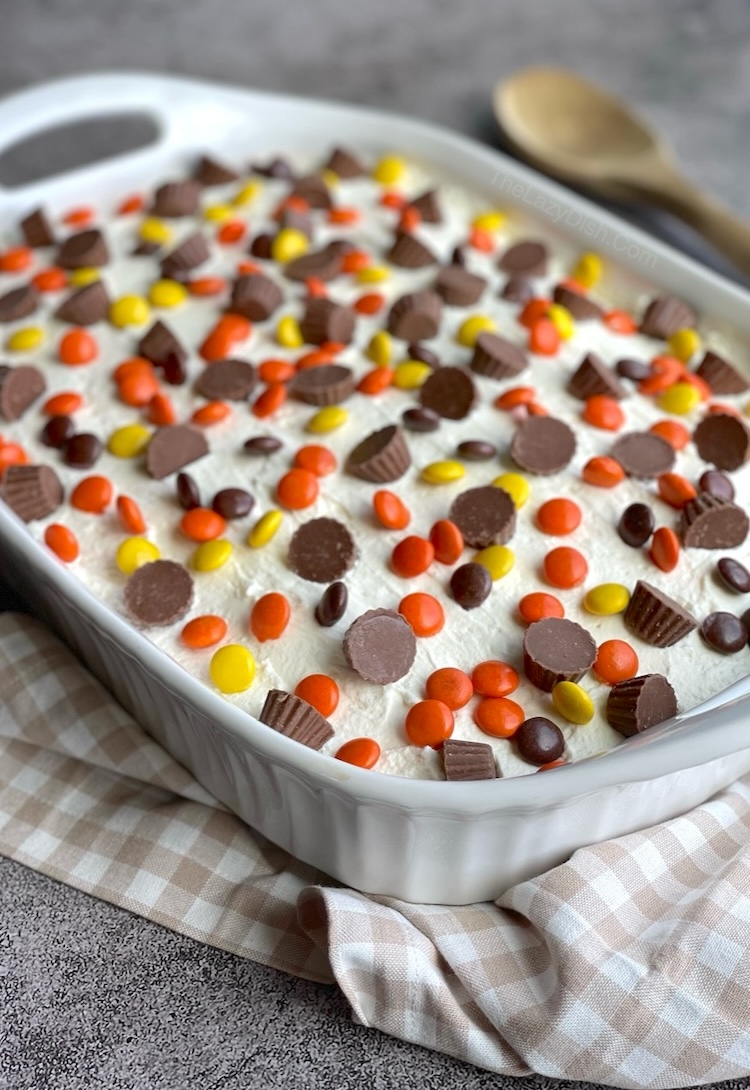 This yummy homemade dessert is easy to make with just a few ingredients and insanely delicious! A no bake recipe made with a nutter butter crust and layered with peanut butter cheesecake, chocolate pudding, and whipped cream. Great for birthday parties!