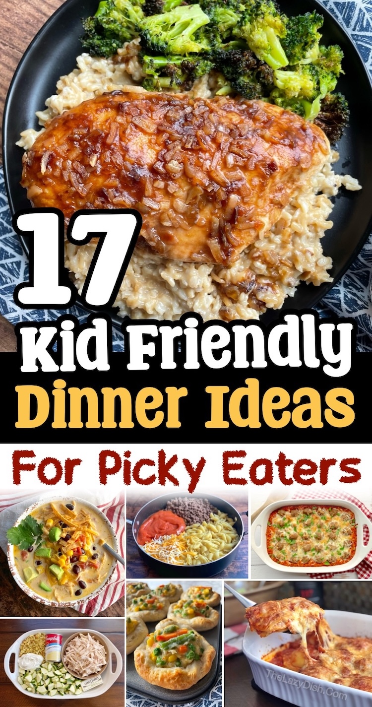 A list of 17 quick and easy dinner recipes for a family with picky eaters to feed. Whether you have toddlers, young children, or teens, there's something here for everybody. Ground beef, chicken, pasta, casseroles, slow cooker meals and more! Don't stress about what's for supper anymore. 
