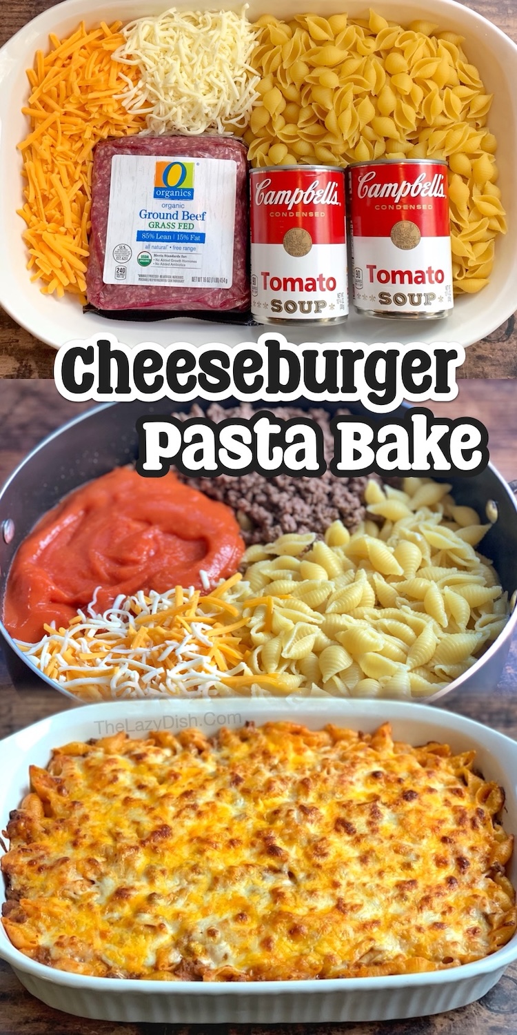 This cheeseburger casserole is loaded with pasta and tomato soup, making for a unique and flavorful dinner for a family with kids. It's easy to make, fast to prepare, and budget friendly! It's also ideal for picky kids who never want to eat anything, and great leftover for a second meal the next day.