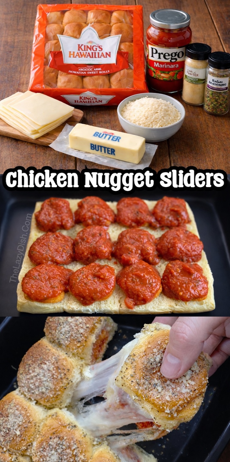 Hawaiian Roll Baked Chicken Nugget Sliders are for dinner tonight! This kid friendly meal is perfect for children and adults of all ages including toddlers and teens. My entire family of picky eaters gobbles them up, and as a busy mom they are one of my favorite meals to cook on hectic school nights.