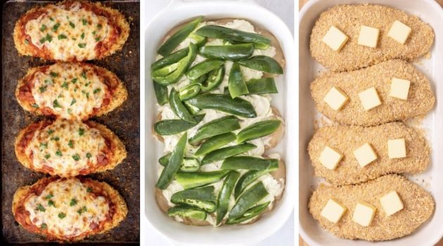 Delicious ways to bake chicken breasts in the oven that actually taste good. A list of simple, tasty, and easy to prepare recipes made with few ingredients.
