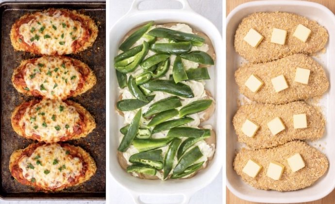 Delicious ways to bake chicken breasts in the oven that actually taste good. A list of simple, tasty, and easy to prepare recipes made with few ingredients.