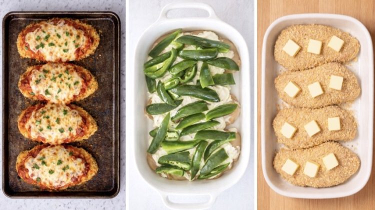 List of 15 quick and easy dinner ideas made with baked chicken breasts and just a few other ingredients. Simple yet tasty meals for families on busy weeknights.