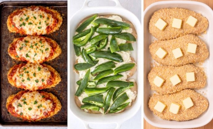 Delicious ways to bake chicken breasts in the oven that actually taste good. A list of simple, tasty, and easy to prepare recipes made with few ingredients.