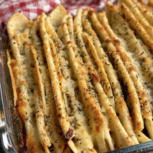 Hot crispy gooey cheesy pull-apart tortilla bread just out of the oven ready to be eaten.
