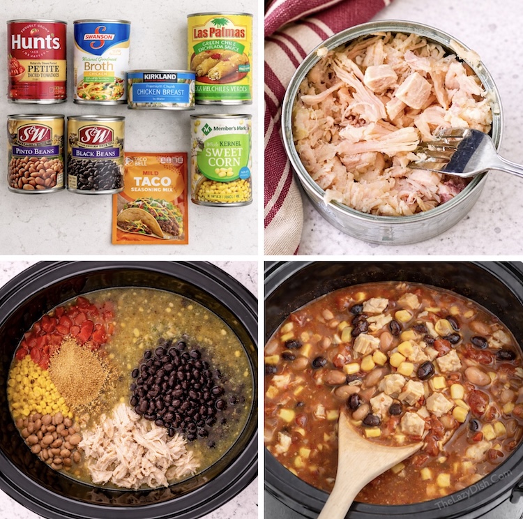 This easy soup recipe is made with pantry staples for a last minute budget meal either in a slow cooker or on your stove top. 