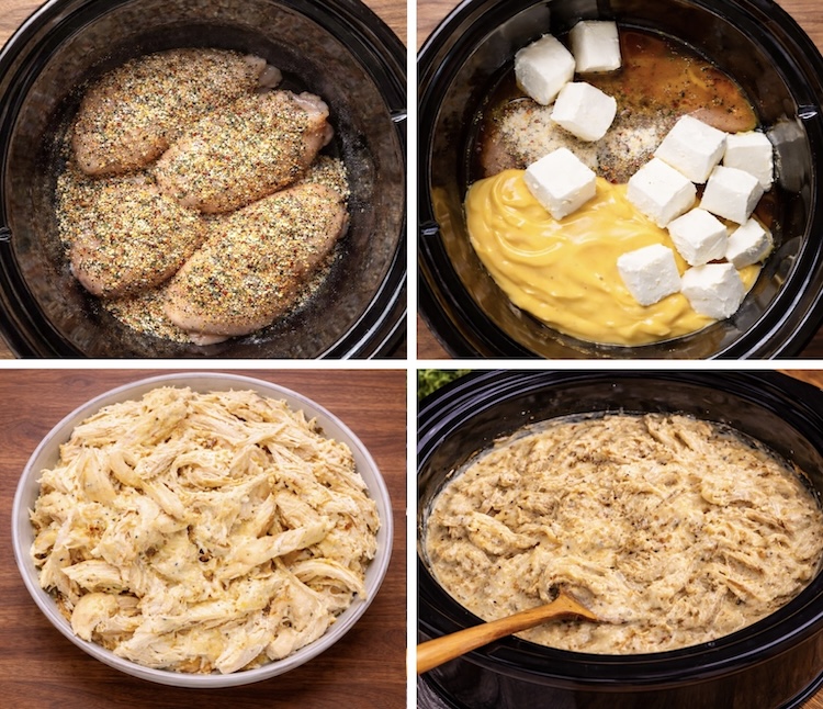 How to make creamy Italian chicken in your slow cooker with Italian seasoning, creamy soup, and cream cheese for an easy kid friendly dinner. 
