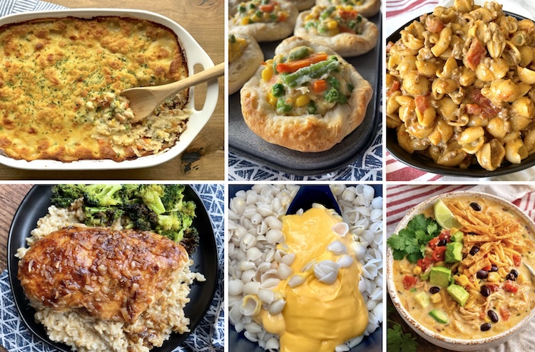 Easy fall comfort food dinner recipes for a family with picky eaters. Everything from cheesy ground beef and creamy chicken casseroles to slow cooker meals, soups, hot baked recipes, and more.